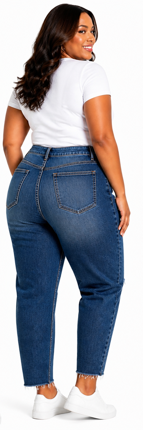 Ms. Cello Distressed Mom Jeans (High Rise)