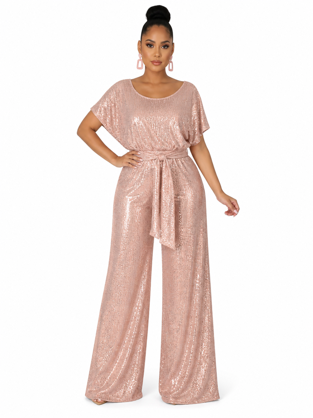 Champagne Drip Sequin Jumpsuit