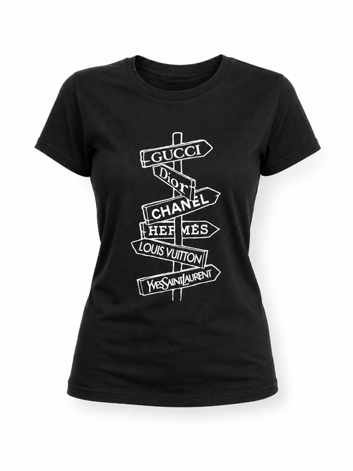 Designer Signpost Graphic Tee – Black
