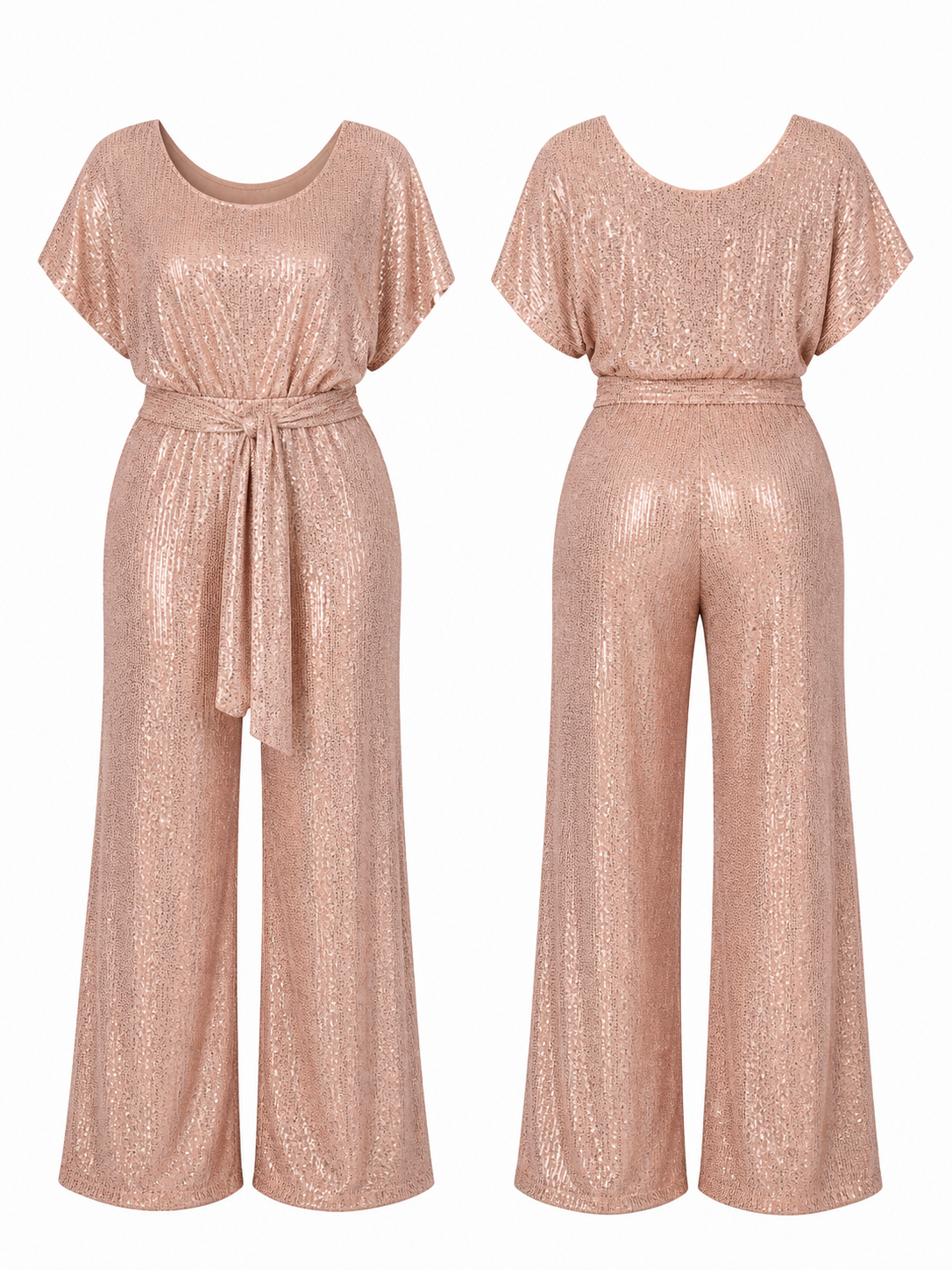 Champagne Drip Sequin Jumpsuit