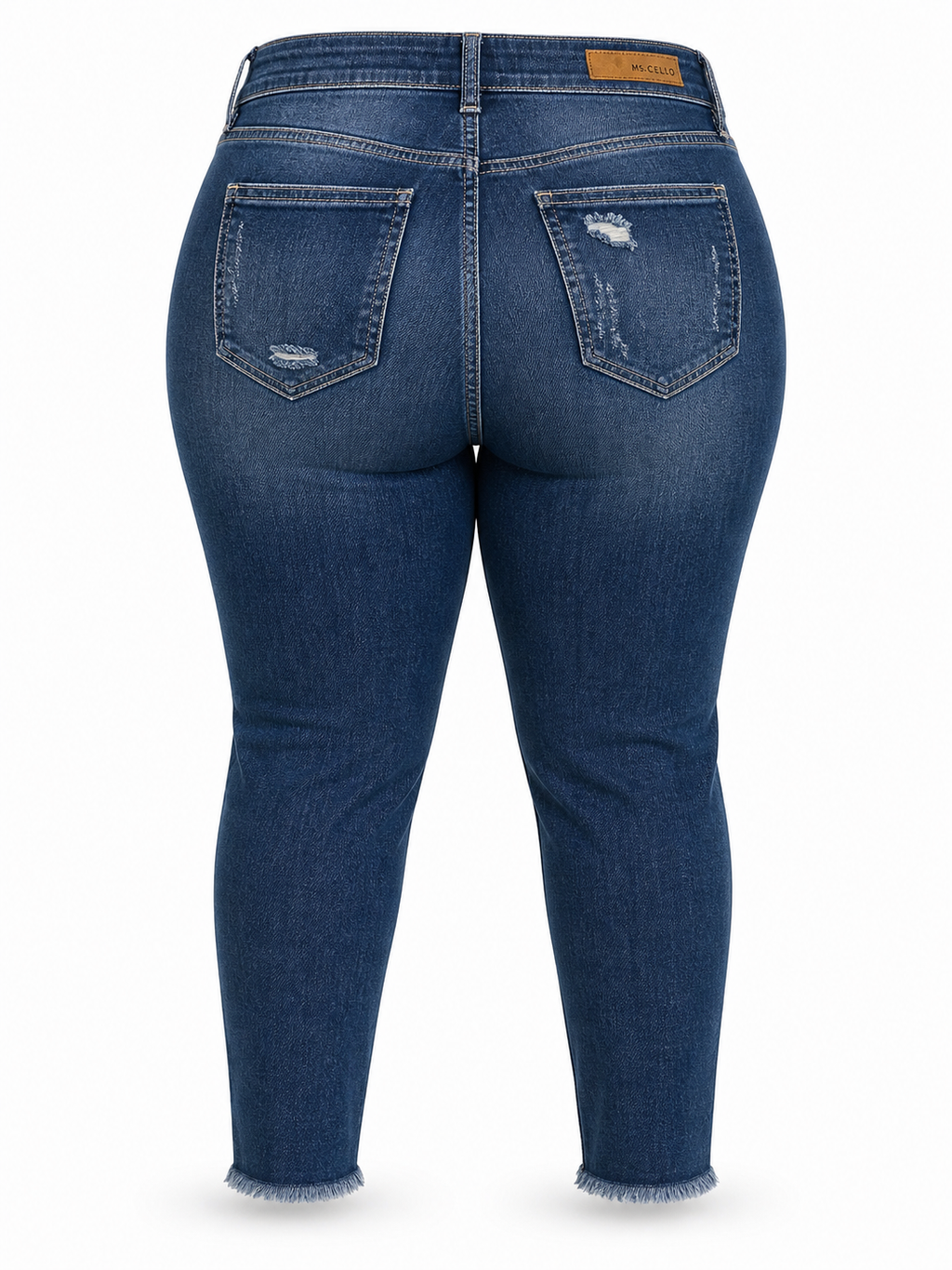 Cello High Rise Distressed Skinny Jeans – Plus Size Fit (Medium Wash)