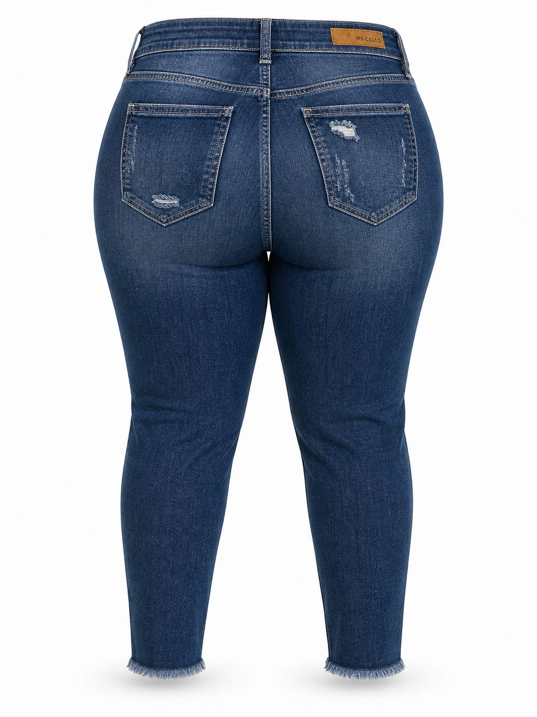 Cello High Rise Distressed Skinny Jeans – Plus Size Fit (Medium Wash)