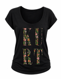 Kurt Tribute Floral Graphic Tee – Women’s Grunge Icon Shirt
