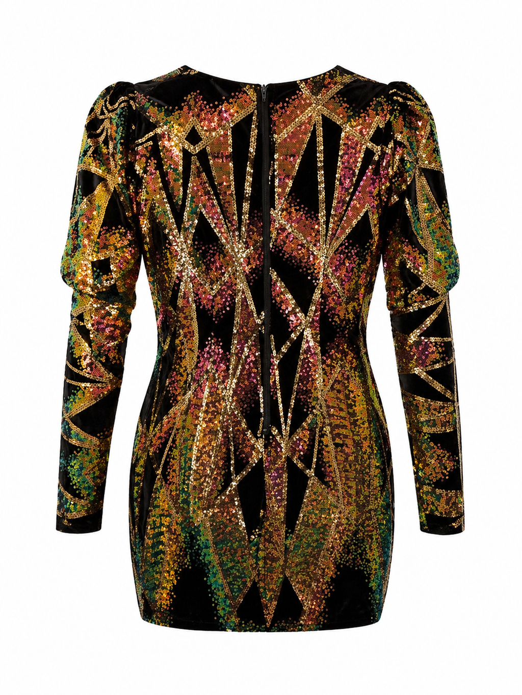 Luxe Sequin Geometric Mini Dress – VIP Night Out Statement Piece