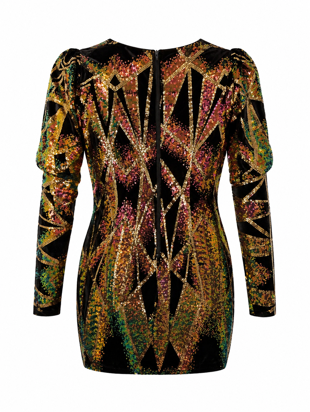 Luxe Sequin Geometric Mini Dress – VIP Night Out Statement Piece