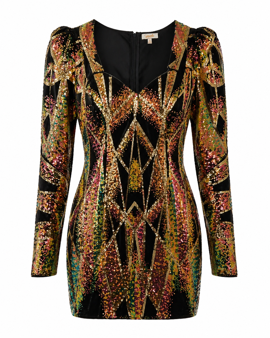 Luxe Sequin Geometric Mini Dress – VIP Night Out Statement Piece