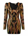 Luxe Sequin Geometric Mini Dress – VIP Night Out Statement Piece