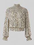 Dalmatian Print Smocked Blouse – Women’s Chic Statement Top