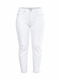 Ms. Cello High-Rise Distressed Skinny Jeans – White