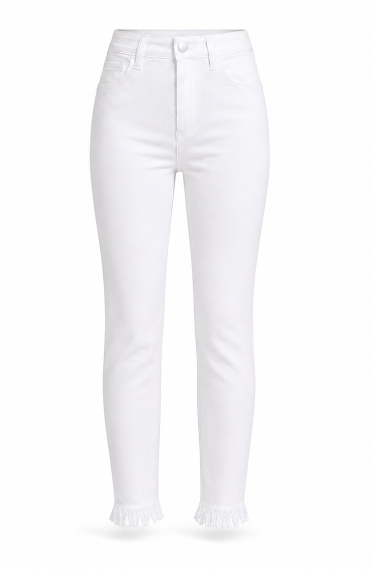 Sculpt Skinny Fray Hem Jeans – White